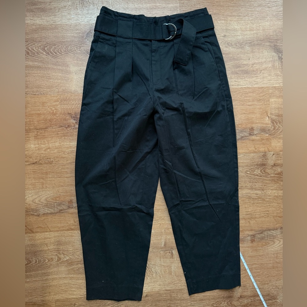 Banana Republic Black Pleated Tapered Chinos with Belt